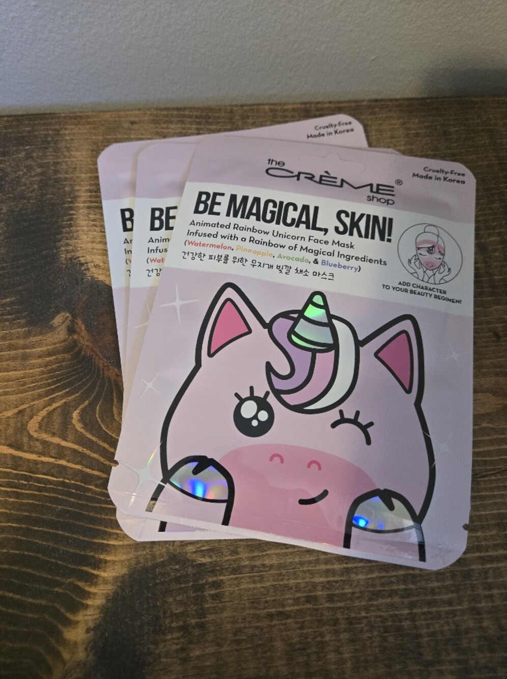 Set Of 3 The Creme Shop Be Magical Skin Face Masks